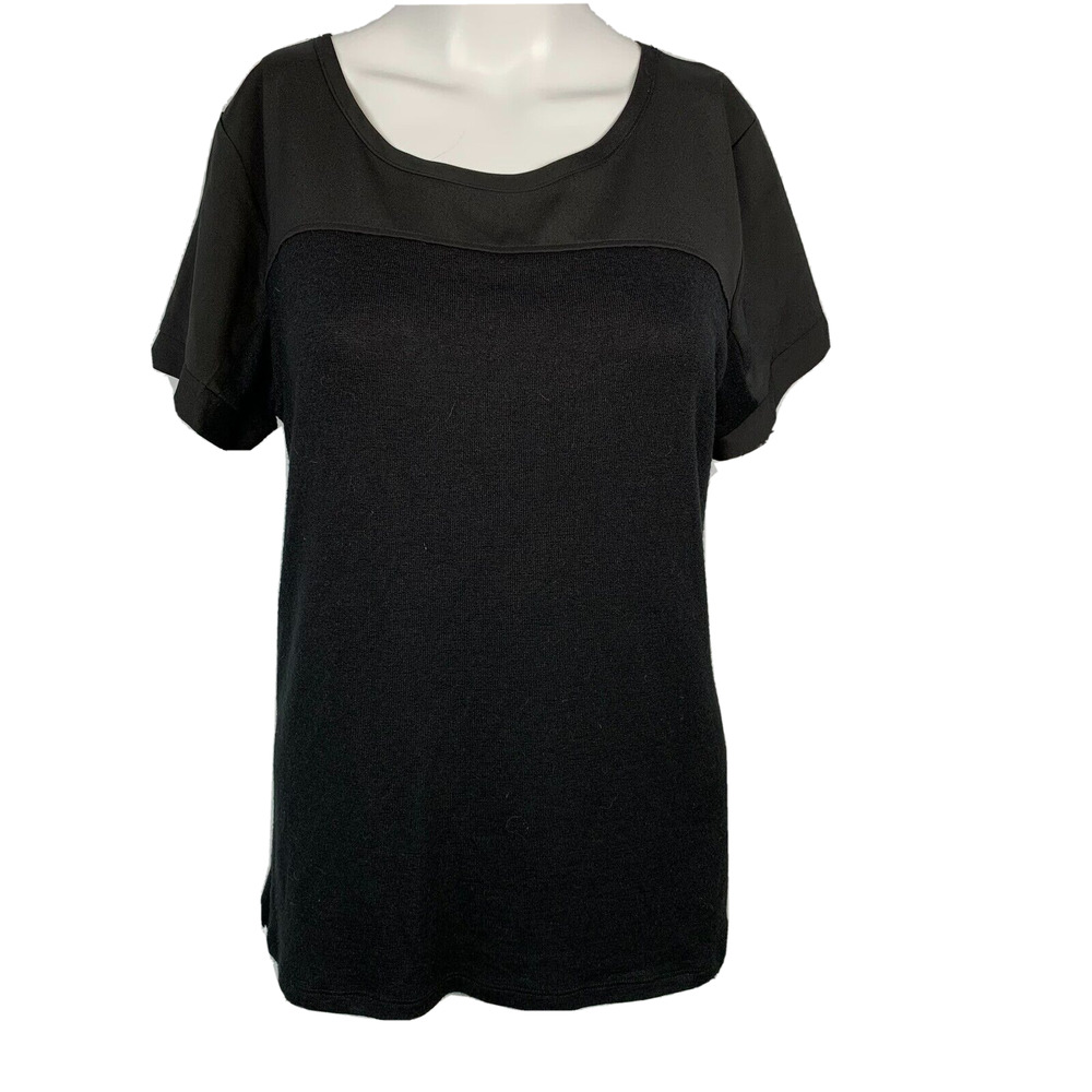 41 Hawthorn‎ Shirt Womens M Black Knit Lightweight Short Sleeve Pullover T Shirt